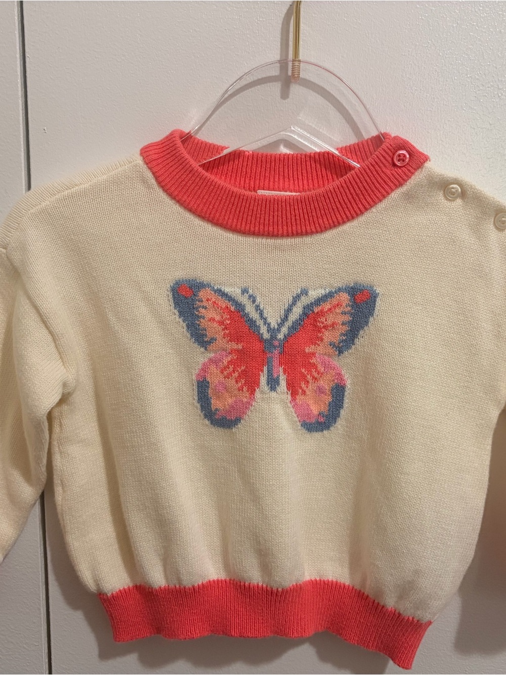 Baby GAP Cream Sweater with Butterfly
